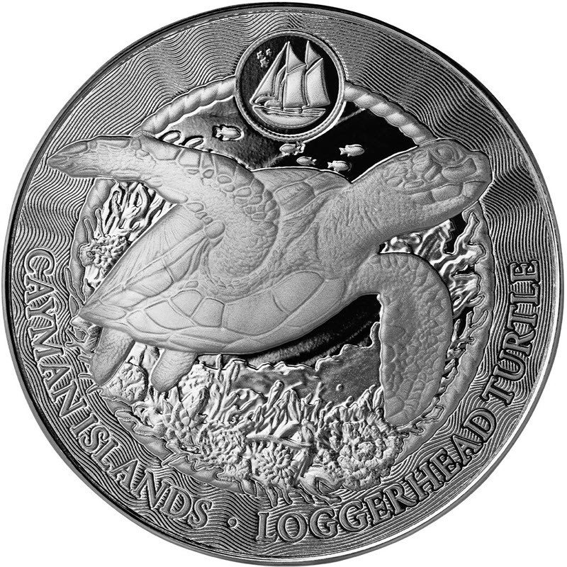 Серебряная монета Каймановых островов 